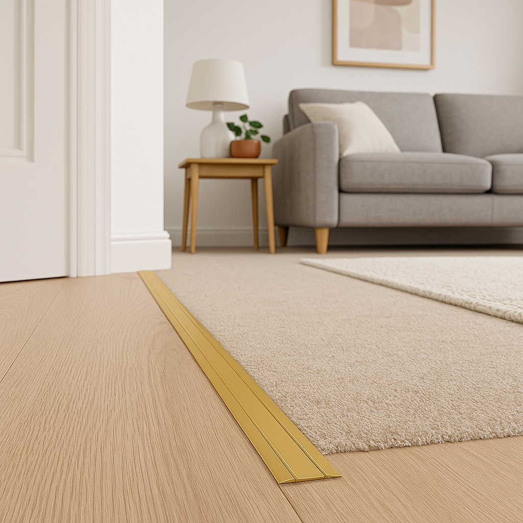 Self-Adhesive Coverstrip Door Profile in Polished Gold - 900mm