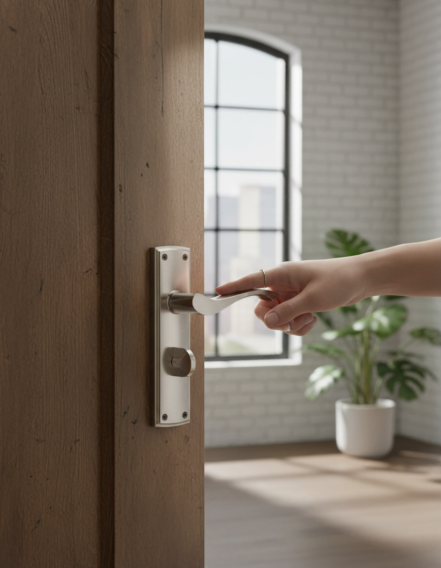 Premium Lever on Backplate Bathroom Lock - Available in Latch, Keylock, and Bathroom Lock Variants