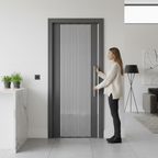 Premium Ash Grey Glazed Internal Door with Tempered Safety Glass, Engineered Construction and Narrow Glazing Panels - Multiple Sizes Available