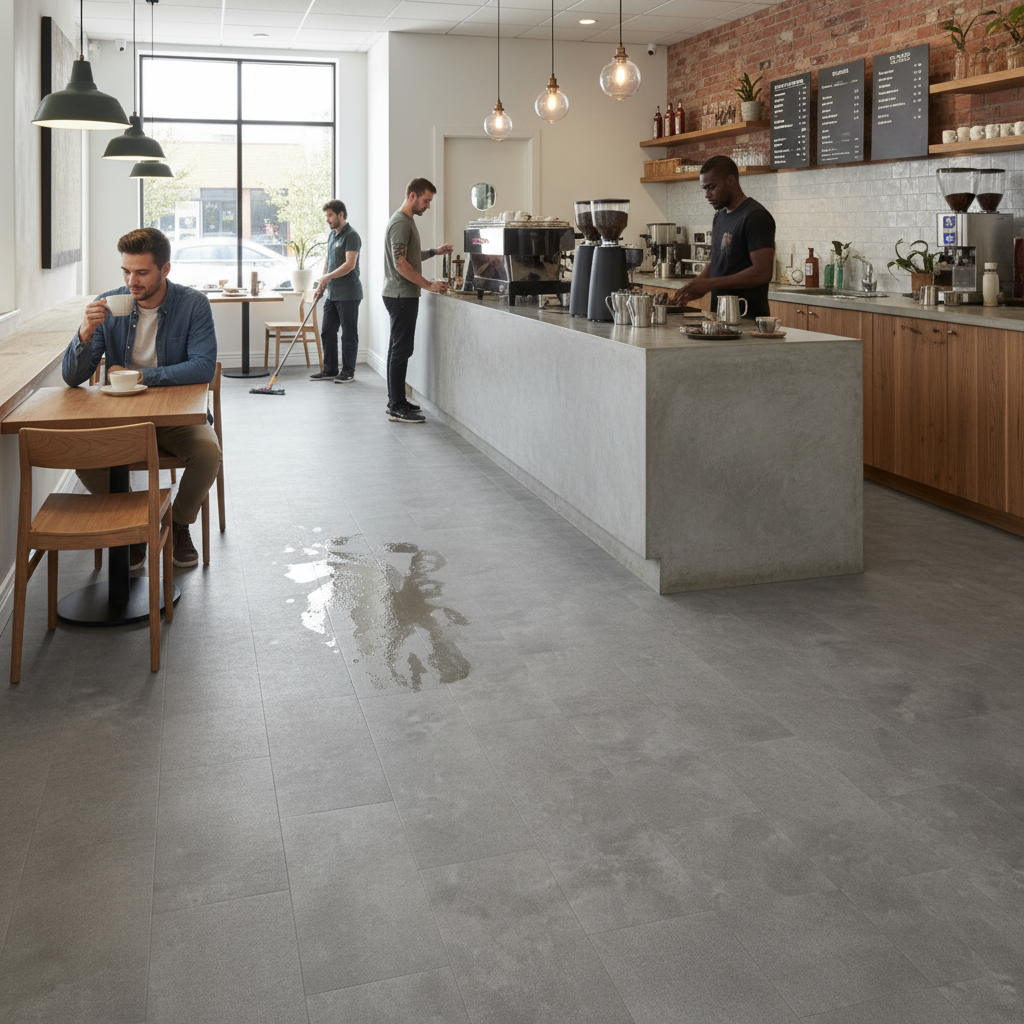 Premium 5mm Embossed Purecoat Rigid Core Vinyl Flooring with Angle-Tight Click Installation for Moisture-Prone Areas