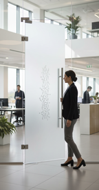 Premium Frameless Satin Glass Door with Ball Handle and 100mm Jambs - Custom Sizes Available