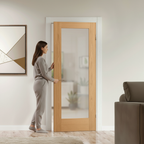 Unfinished Internal Shaker Door with Obscure Toughened Safety Glass for Enhanced Privacy and Custom Finishing Options -...