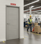 Premium Internal Fully Finished Light Ash Grey Fire Door - 30 Minute Certified Solid Core with Real Veneer