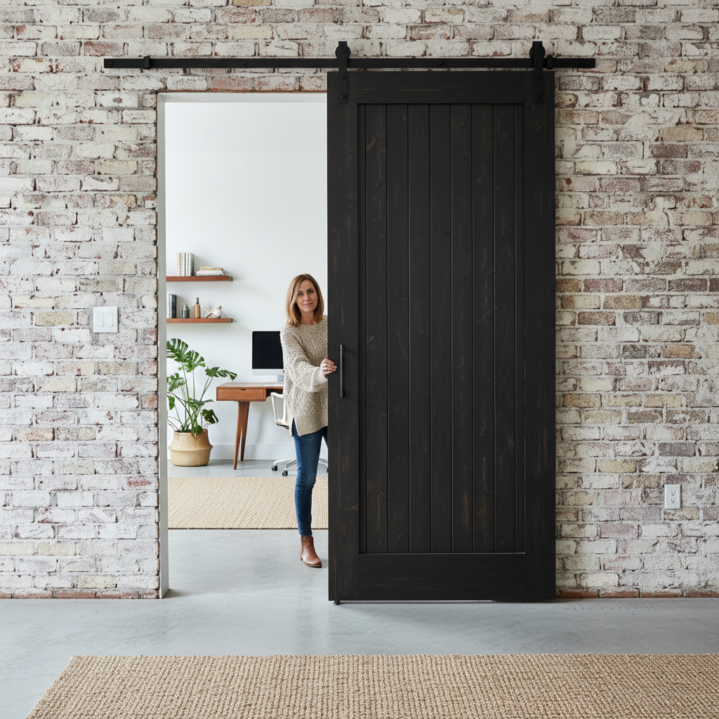Matt Black Face Mounted Sliding Barn Door Track - Suitable for Doors up to 100kg and 1000mm Wide with Lifetime Guarantee...