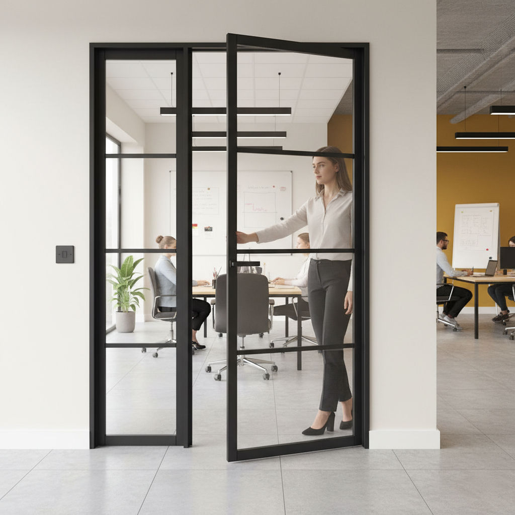 Premium Industrial Style 4L Door with Fixed Demi Panel - Versatile and Stylish Design for Modern Interiors