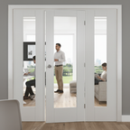 Premium Clear Glazed Room Divider with Matching Demi Panels and Universal Frame - Customizable Sizes Available