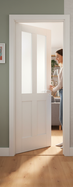 Premium Clear Glazed Internal Door - Modern White Primed Design for Versatile Interiors