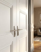 Internal Pair Door, White Primed Elegance Ripley, Solid Engineered Core - detail view