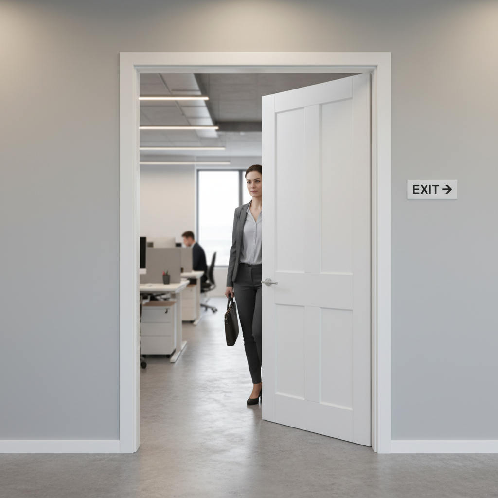 Premium 4 Panel White Fire Door - Shaker Style, Solid Core Construction, 30-Minute Fire Rating