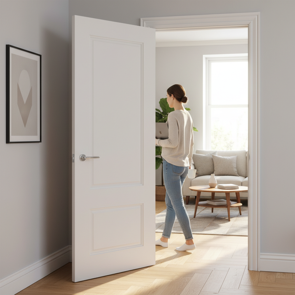 Premium Internal White Primed Door - Elegant Design with Solid Core, Custom Sizes Available