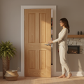 Premium Oak Victorian Internal Door with 4-Panel Design, A-Grade Oak Veneer, and Engineered Construction