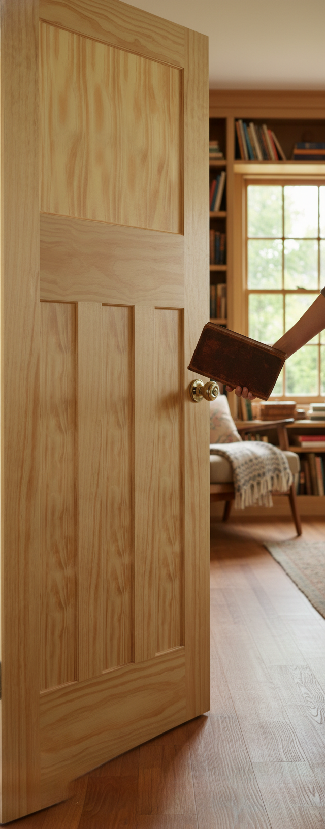 Premium Unfinished Pine Internal Door - 1930 4 Panel Design for Traditional Homes