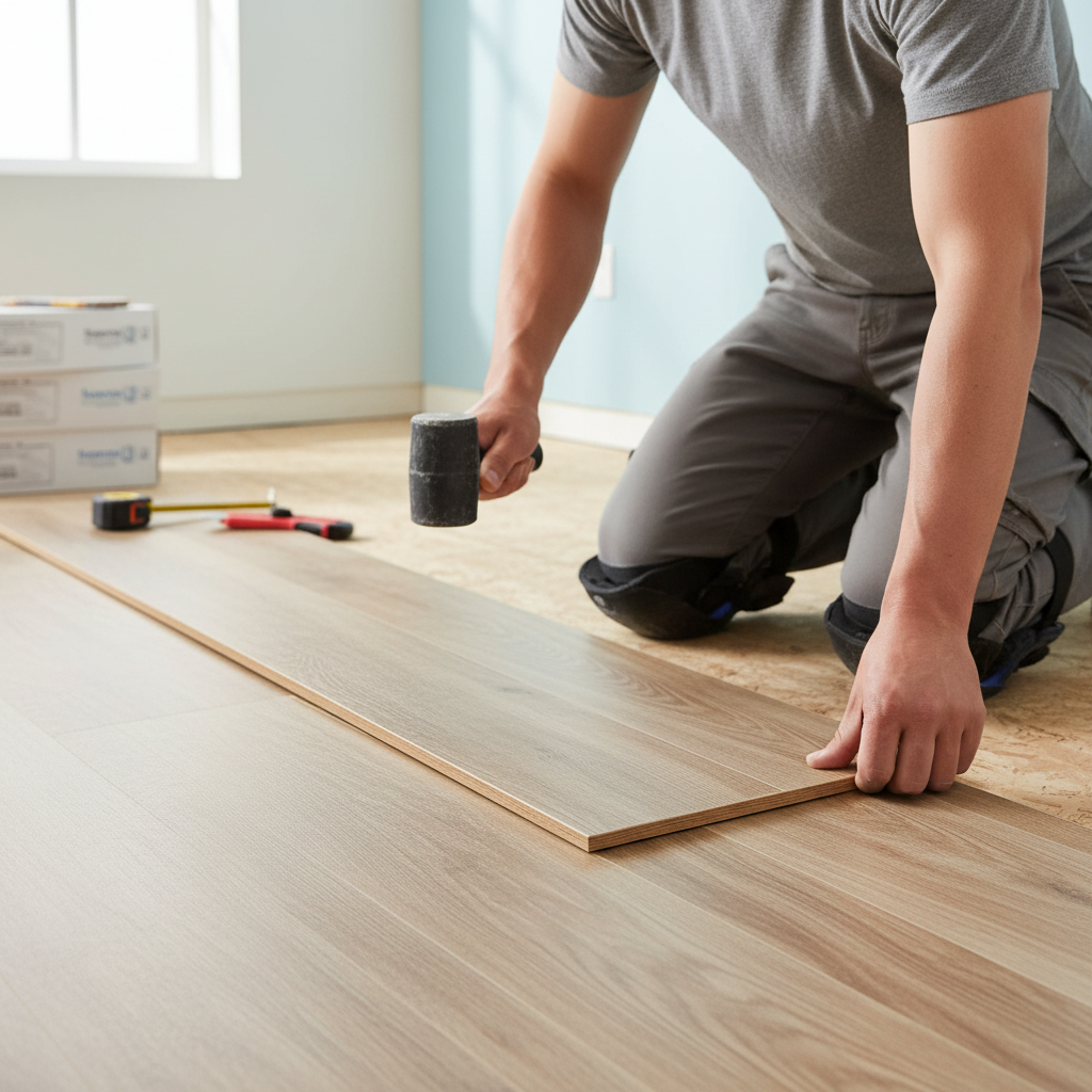 Premium 5mm Embossed Purecoat Rigid Core Vinyl Flooring - Rustic Oak Finish with Angle-Tight Click Installation
