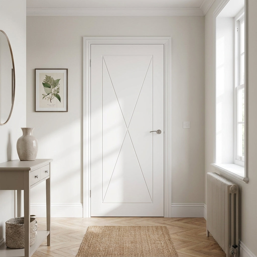 Internal White Door Primed Finish with Semi-Solid Core - Alexa Design
