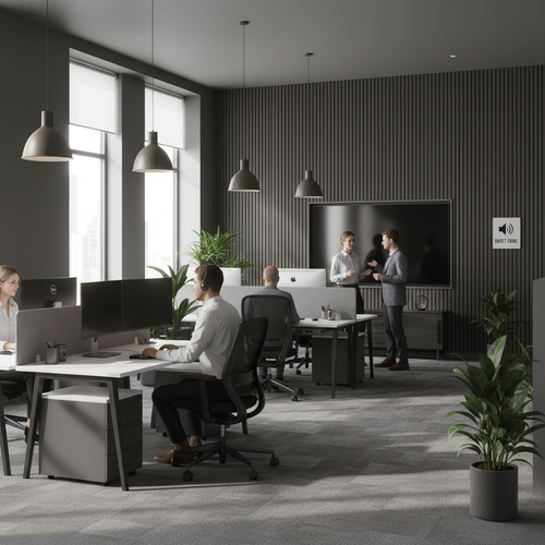 Premium Dark Grey Acoustic Slat Wall Panelling with Noise Reducing Backing for Residential and Commercial Spaces - Image 2