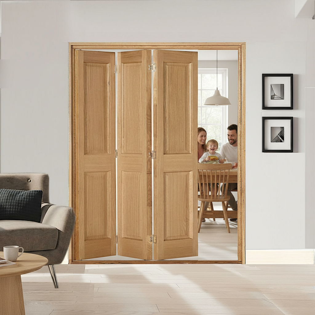 Premium 3 Leaf Bi-Folding Door Set with Slim Line Design and High-Quality Hardware - Ideal for Space Saving