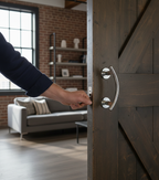 Premium Curved Design Pull Handle On Rose for Modern Interiors - High-Quality Professional Grade for Industrial and Commercial Applications