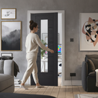 Premium 1L Laminate Glazed Door - Stylish and Low Maintenance with Natural Grain Finish