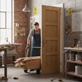Premium Unfinished Shaker 4 Panel FD30 Fire Door with Solid Engineered Core for Enhanced Safety