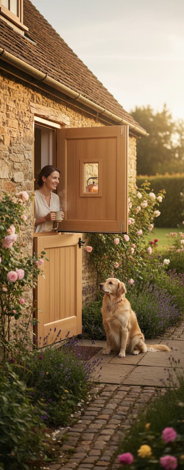 Premium Unglazed Hardwood Stable Door with Straight Head Design and Inset Panels