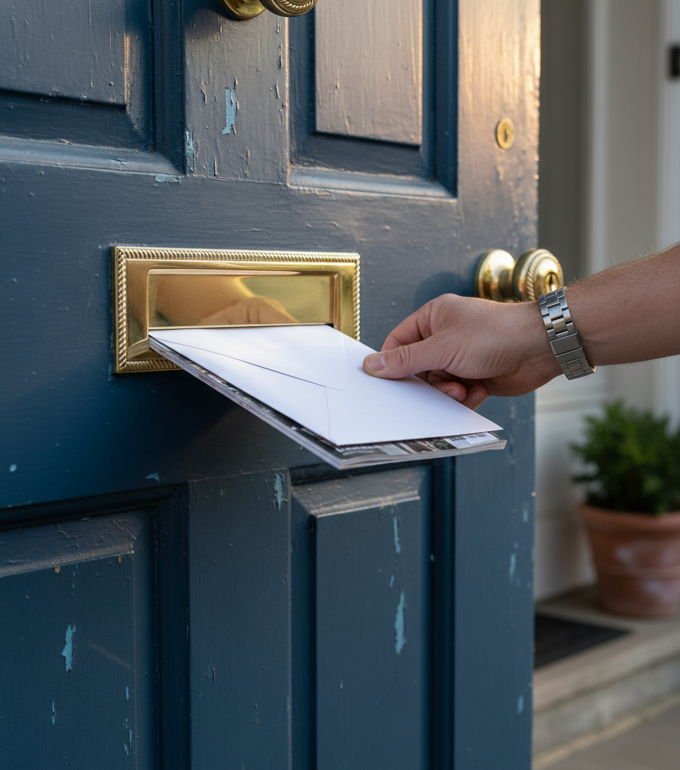 Premium Georgian Letter Plate with Complete Fixings for Easy Installation - High-Quality Professional Grade for Industrial and Commercial Applications