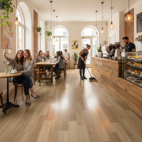 Premium 12mm High Gloss Laminate Flooring in Natural Oak Finish with Quick Installation System and Built-In Comfort Underlay