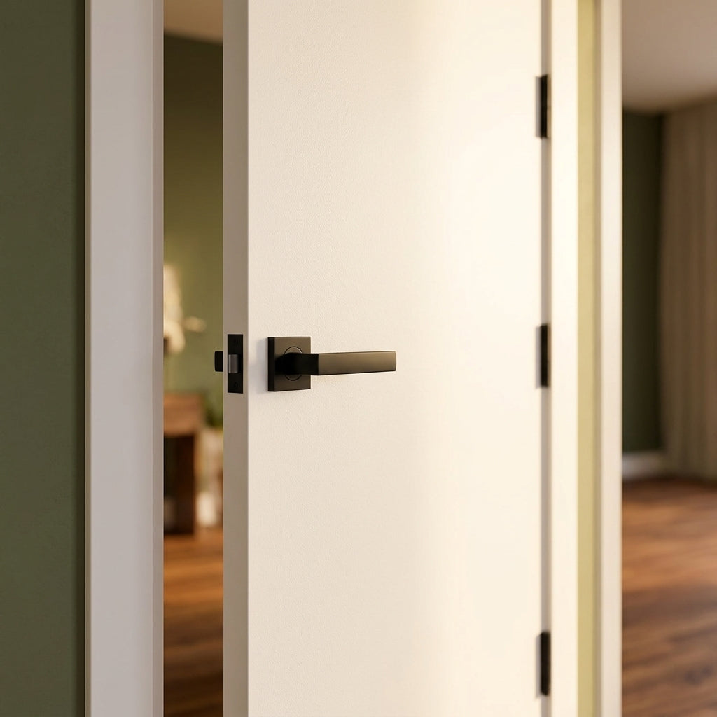Internal White Primed Smooth Flush Door - Standard Core Finish - detail view