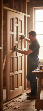 Premium Hardwood Dowelled External Door with Traditional Elizabethan Design and Engineered Construction for Strength and Stability