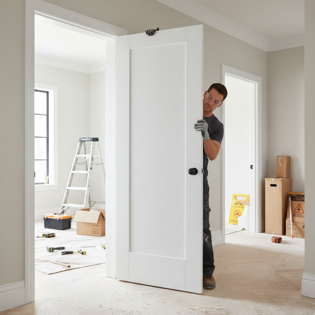 Premium Shaker Style Pattern 10 White Primed Internal Door - Engineered Construction with Custom Size Options