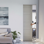 Premium Light Grey Flush Pocket Door Set - Space-Saving Design, No Bottom Track, and 15-Year Guarantee