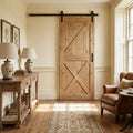 Internal Pine Sliding Barn Door, Carbonised, 1 Panel X Brace, Unfinished
