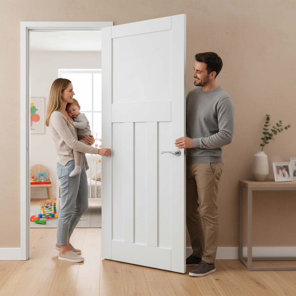 Premium Internal Primed 1930's Fire Door with 4 Panels, FD30 Fire Rating for Enhanced Safety
