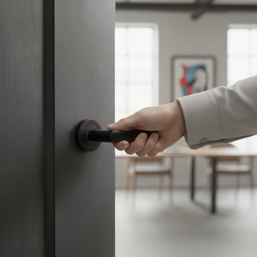 Premium Lever Handle on Round Rose - Contemporary Design with 6 Finishes and 10 Year Guarantee