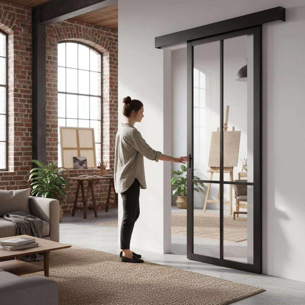 Premium Clear Glazed Sliding Door Set with Wall-Mounted Pelmet Kit, 2m Track, and Heavy Duty Runners for Modern Interiors