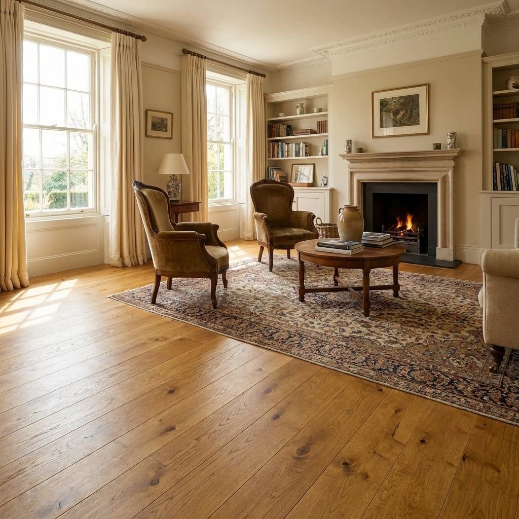 Engineered Real Wood Flooring, 14mm Thick, Golden Oak, UV Lacquered Finish