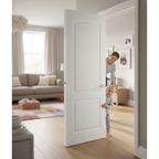 Premium 2 Panel Internal White Moulded Door with Raised Panels and Sustainable Construction
