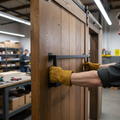 Premium Matt Black Studio Pull Handle Set with Magnetic Device for Industrial Doors