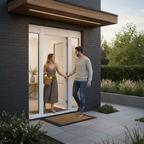 External White Painted Composite Door with Double Glazing and 6mm Trimming Allowance for Custom Fit - Image 2