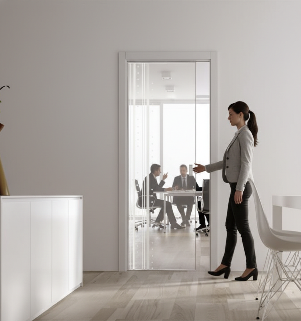 Premium Frameless Glass Door System with Satin Finish and Custom Sizes Up to 1026mm x 2040mm