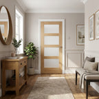 Made-to-Measure Oak Internal Door Unfinished with 1 Light Obscure Glass