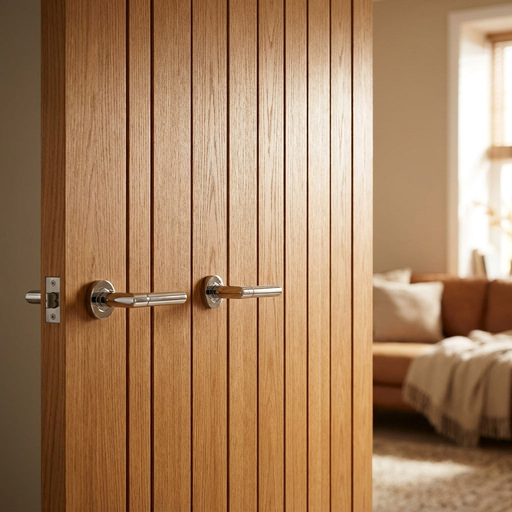 Internal Fully Finished Oak Pair Door Solid Core 121367 - detail view