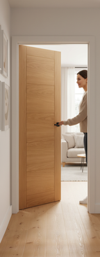 Premium Contemporary Oak Internal Door with Solid Core and Prefinished Design for Modern Interiors