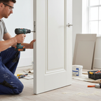 Premium 1 Panel White Primed Fire Door - 30 Minute Fire Rated, Solid Engineered Core, Various Sizes Available