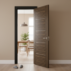Premium Fully Finished Walnut Internal Door with Aluminium Inlays and Fire Door Certification