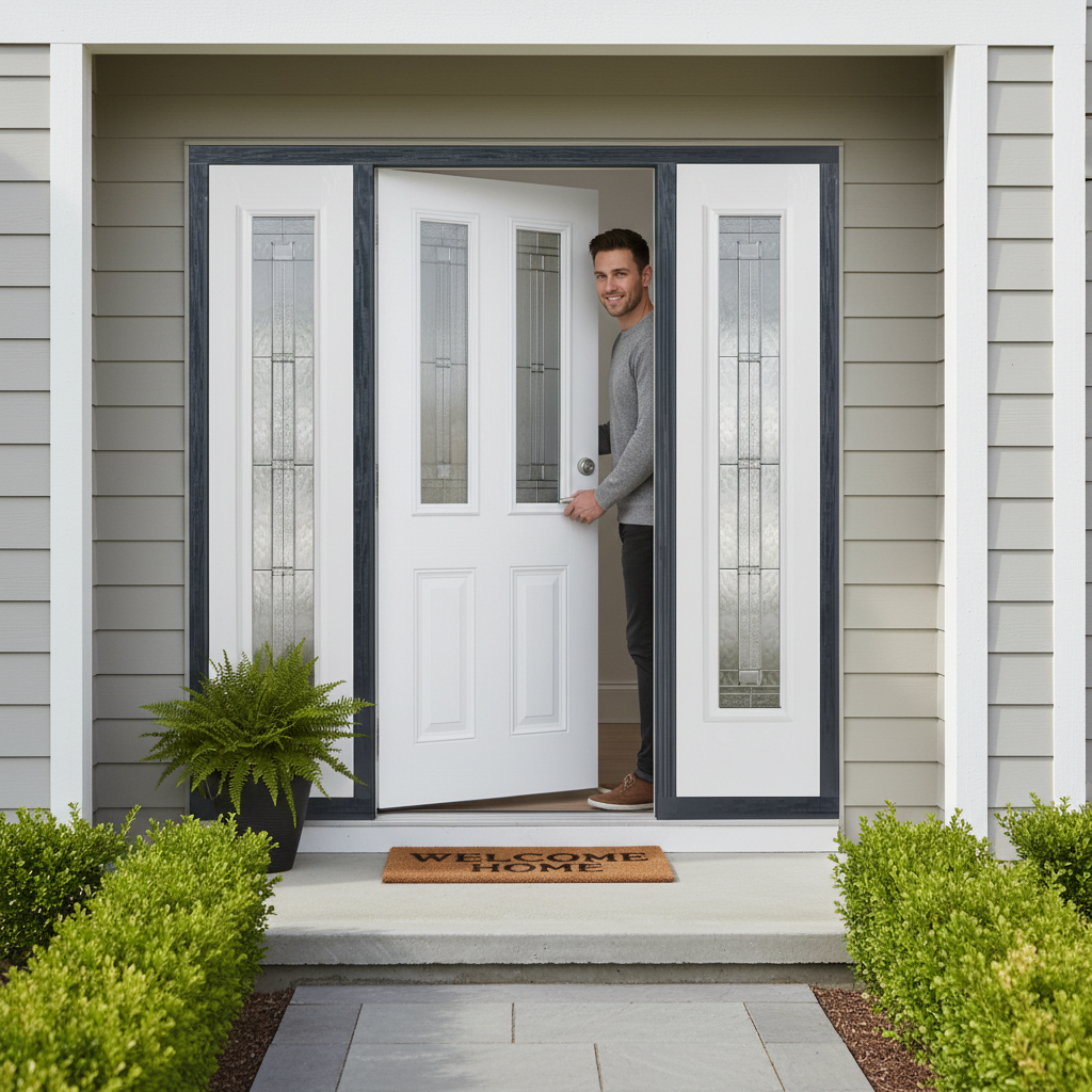 Premium Composite Grand Entrance Doors with Glazed Sidepanels - Low Maintenance and Thermally Efficient Design