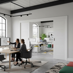 Premium Sliding Room Divider with Glazed and Solid Doors for Space Efficiency and Custom Design Options