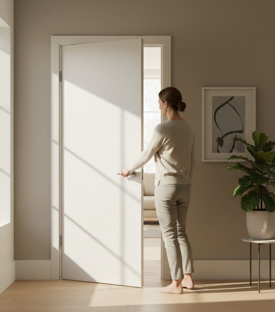 Premium White Primed Hardboard Flush for Internal Use with Exposed Lippings - High-Quality Professional Grade for Industrial and Commercial Applica...