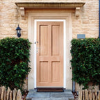 External Unfinished Hardwood Door 4 Panel Solid Timber Core Design