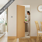 Premium Oak Flush Pocket Door Set - Space-Saving Design with No Bottom Track and Adjustable Doorstop