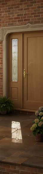 Premium Oak External Sidelight with Triple-Glazed Handmade Leaded Lights for On-Site Finishing